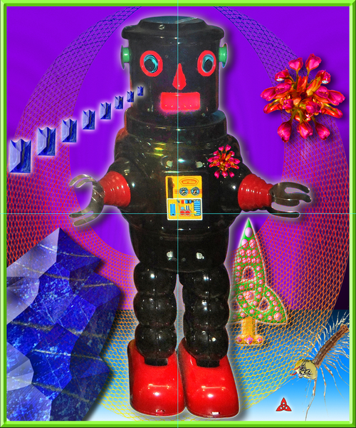 Black and Red Robot