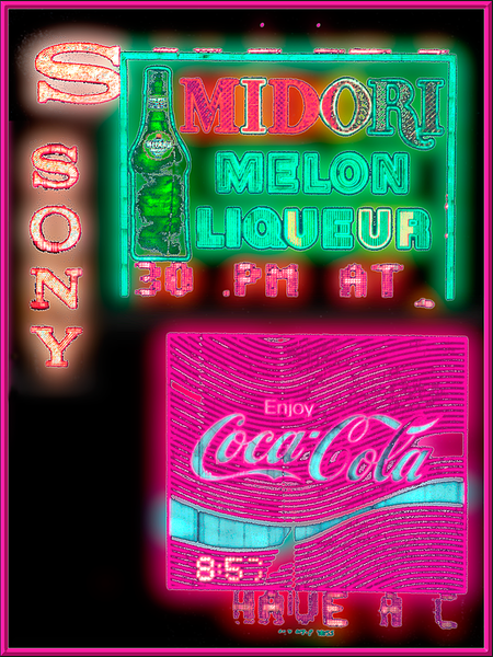 Neon Sony Midori Coca Cola
