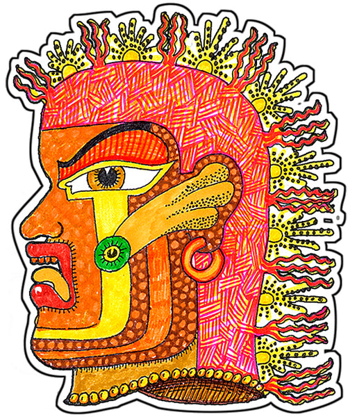 Pre-Columbian God 2 Sticker